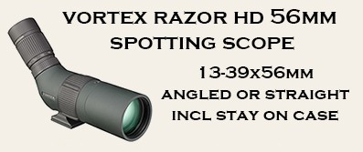 New Vortex Razor HD 56mm Spotting Scopes - fully redesigned in the Razor HD family look, performance and features.